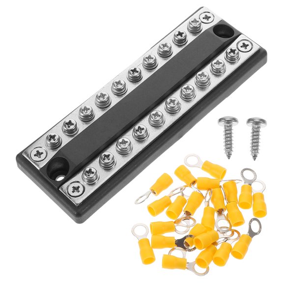 HEANUJJ Compact Dual Row 10 Way Bus Bar for Rvs and Yachts Heavy Duty Battery Terminal Distribution Block