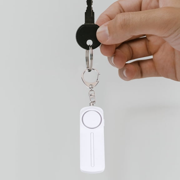 HEANUJJ Compact Personal Security Alarm White with LED Light for Safety and Outdoor Use