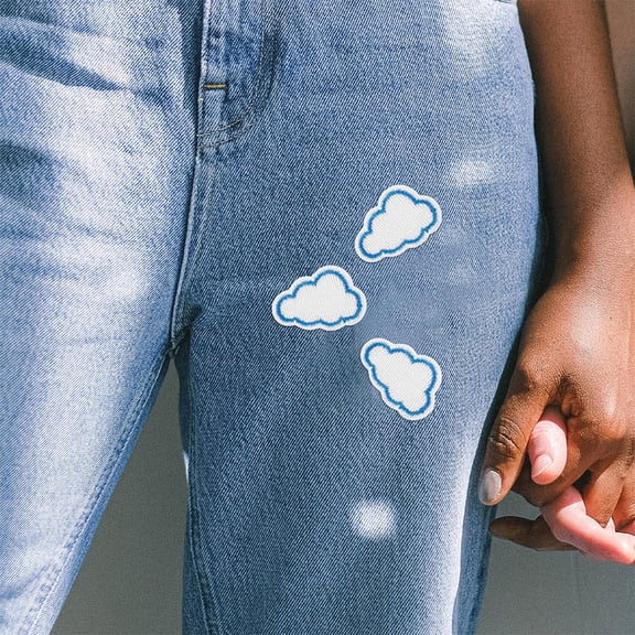 HEANUJJ 12Pcs Embroidery Patches Cloud Shape Cute Appliques for Backpacks Hats and Clothing