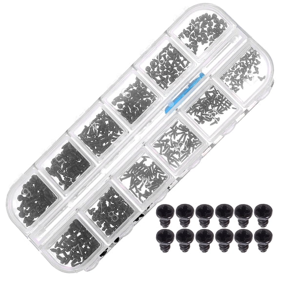 HEANUJJ Black Carbon Steel Wood Screws Assortment Kit for Household Repair and Maintenance