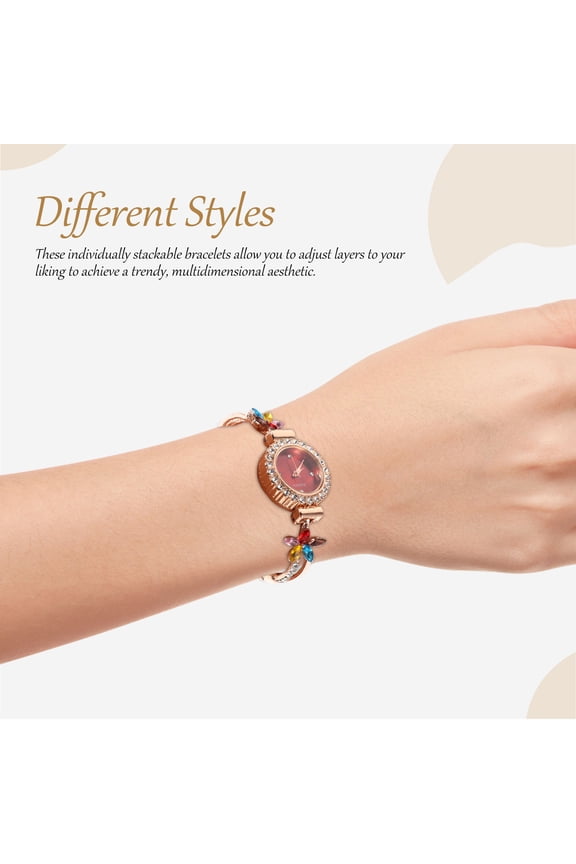 Decorative Red Ladies Wrist Watch with Sparkling Crystals and Durable Craftsmanship