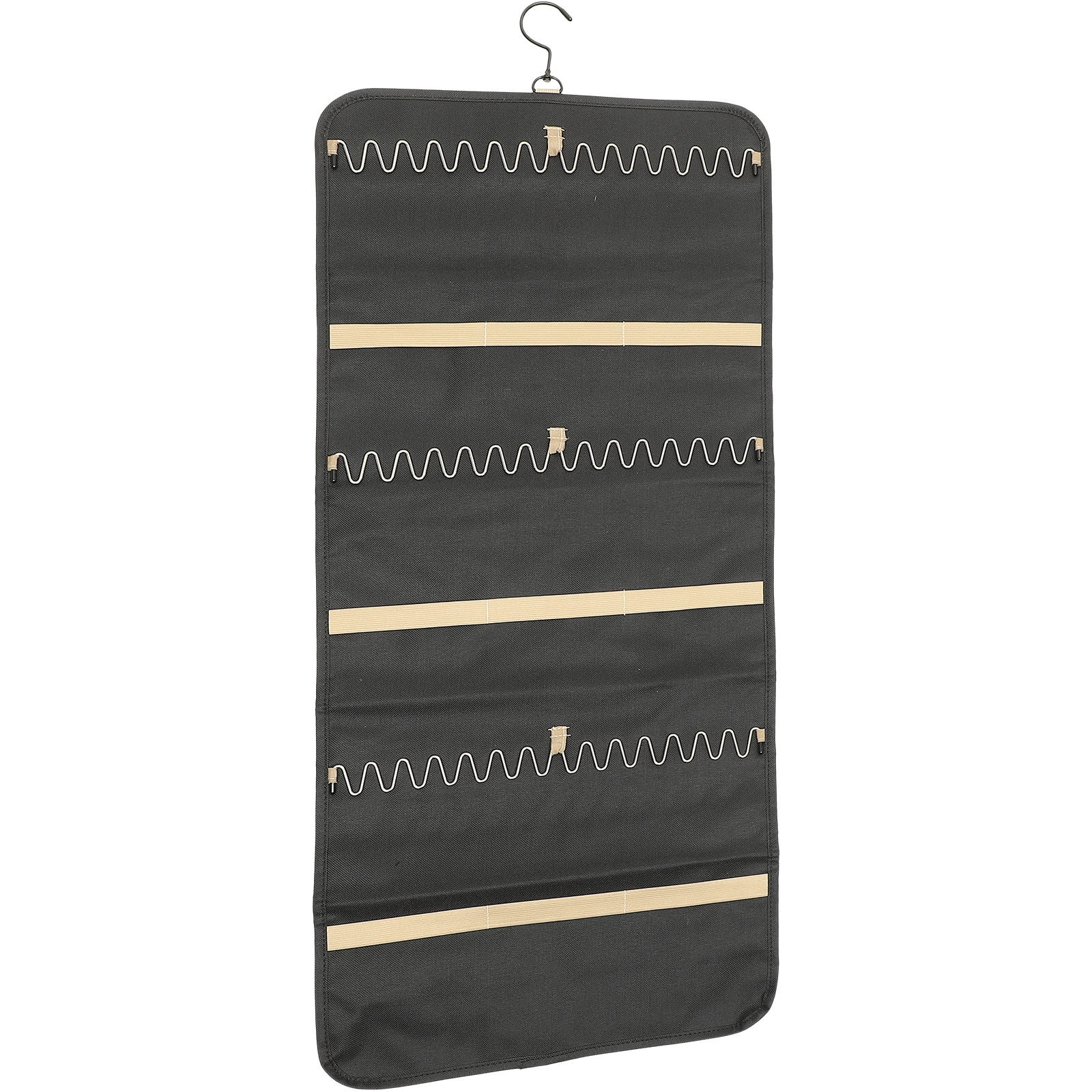 HEANUJJ Double-sided Jewelry Organizing Bag Jewelry Storage Roll Bag Black 1Pcs for Bedroom Women