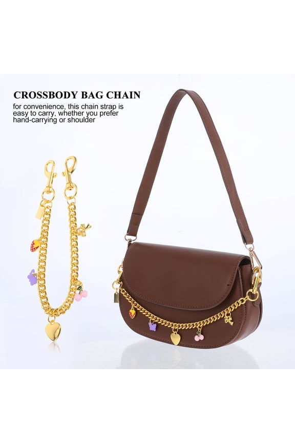 Metal Handbag Chain Strap Multi Color for Women's Purse Extender with Unique Decorative Elements 12.7 Inch