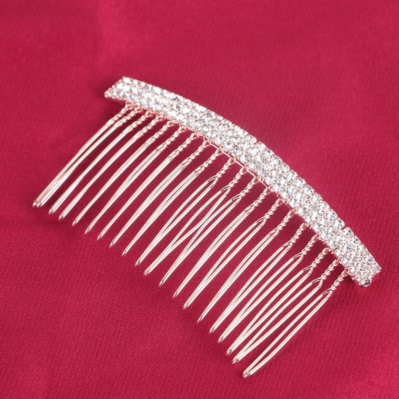 HEANUJJ Durable Rose Plated Gold Hair Comb with Gorgeous Rhinestone Design for Special Events