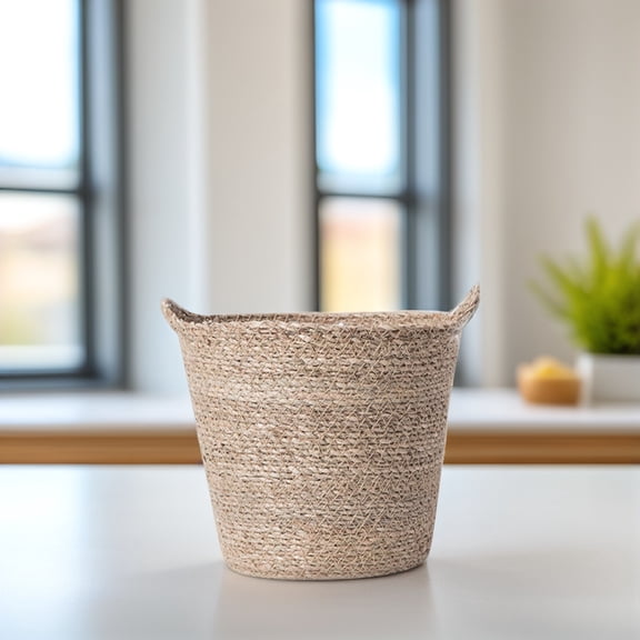 HEANUJJ Flower Pot Basket Woven Flower Planter Beige Straw 1Pack