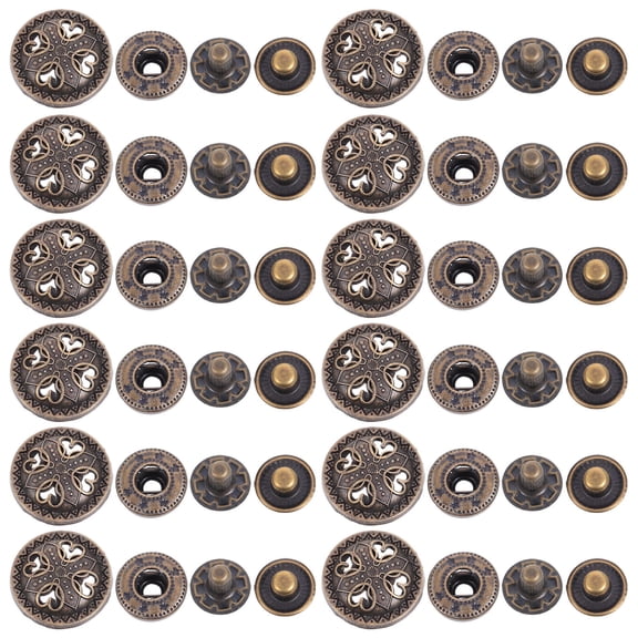 HEANUJJ Durable Zinc Alloy Snap Fastener for Sewing Dark Brown Classic Design 20 Sets