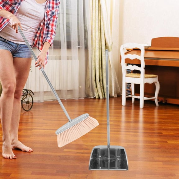 HEANUJJ Ergonomic Dustpan with Stainless Steel Handle for Efficient Cleaning and Dust Removal