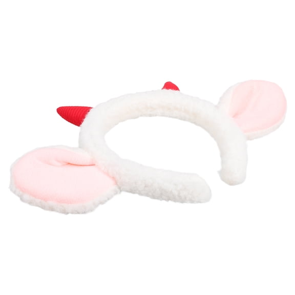 HEANUJJ Sheep Ears Hair Hoop Red Animal Headpiece for Party and Role Playing