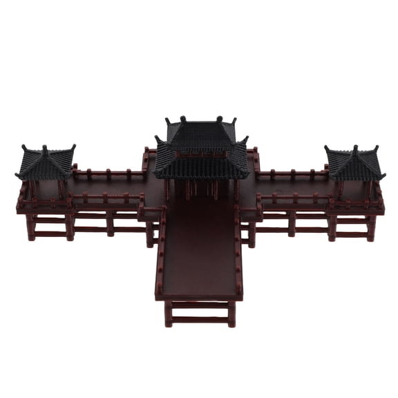 HEANUJJ Elegant Brown Chinese Pavilion Figurine Decorative Statue for Garden, Aquarium, Home and Office Decor