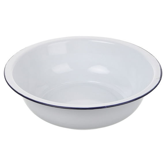 HEANUJJ White Vintage Enamel Basin Large Capacity Multifunctional Kitchen Bowl