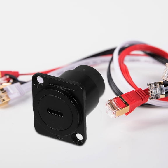 HEANUJJ Ethernet Cable Coupler Bulkhead Connector Black Copper for Office Workers 1Pack