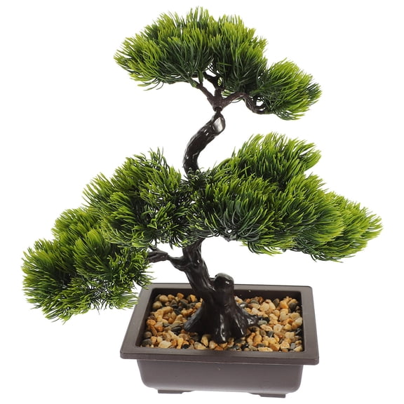 HEANUJJ Artificial Bonsai Tree with Green Leaves, ABS Material, Compact Natural Style Decorative Plant for Home and Office