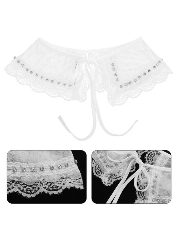 Detachable Faux Lace Collar, Mesh Lace Collar Neckline Accessory for , Blouses, Party Costume Outfits
