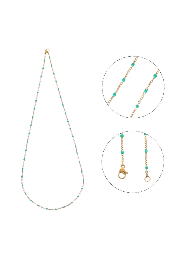 Stylish Retro Boho Multi-Color Beaded Necklace for Women, 18.5 Inch Chain Jewelry Perfect for Parties and Daily Wear