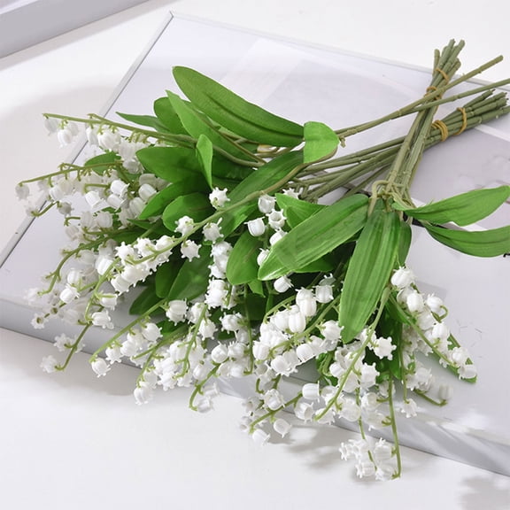 HEANUJJ Faux Lily of The Valley Stems Green Artificial Flower for Wedding Props and Home Decor