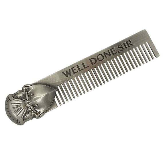 HEANUJJ Barber Combs Stainless Steel Hair Comb Gentle Grooming for Mens Daily Grooming 1Pack