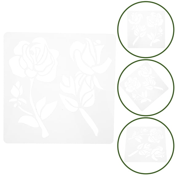 HEANUJJ DIY Flower Stencils Reusable Pet for Wall Canvas Painting White ...