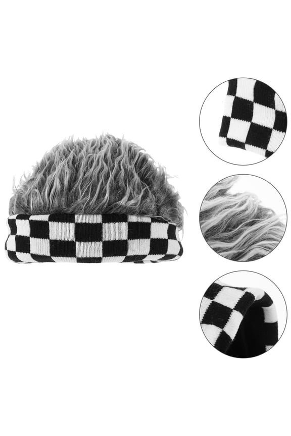 Men's Funny Wig Beanie Hat, Breathable Knit Cap for Outdoor Use, Stylish and Comfortable Winter Headwear