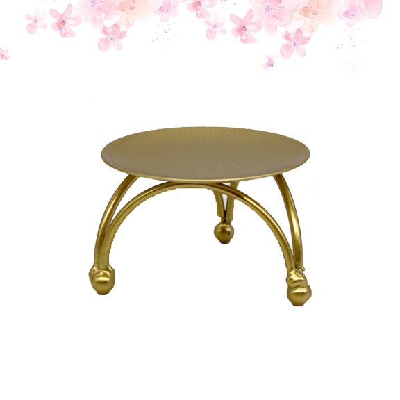 HEANUJJ Geometric Candlestick Iron Frame Round Golden Holding Candle Table Centrepiece Decor 1Set