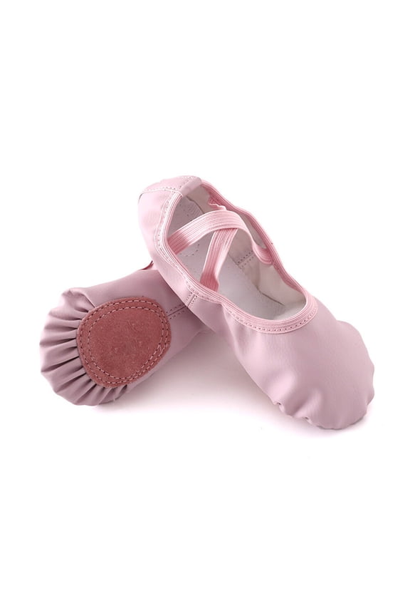 Girls Ballet Flats with Cat Claw Design, Pink Lightweight Stretch Belt, 1 Pair for Yoga and Dance