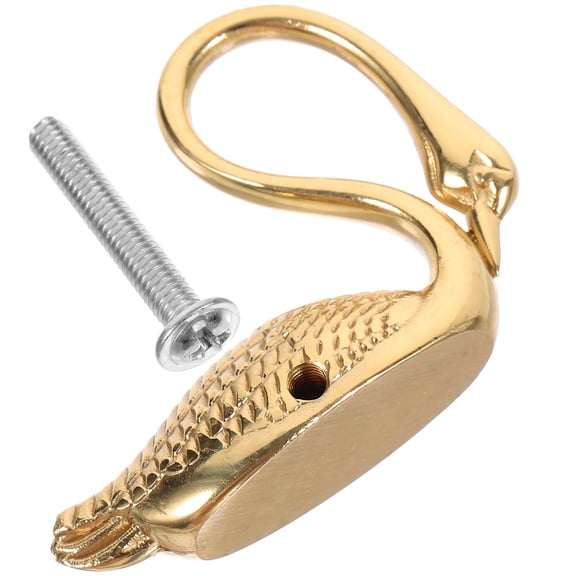 HEANUJJ Golden Brass Swan Cabinet Knob Decorative Metal Drawer Handle for Furniture Hardware