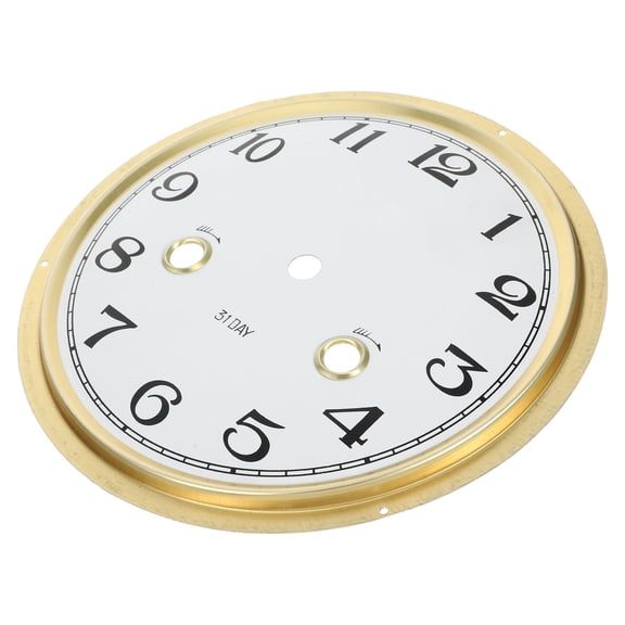 HEANUJJ Golden Clock Face Replacement Kit for Wall Clocks with Arabic Numeral Dial