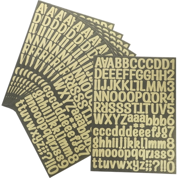 HEANUJJ 10 Sheets Self Adhesive Letters Golden Paper for Crafts and Wrapping