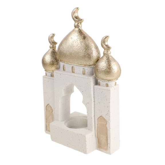 HEANUJJ Resin Mosque Castle Sculpture, Ramadan Eid Mubarak Tabletop Decor for Office, Living Room, Islamic Home