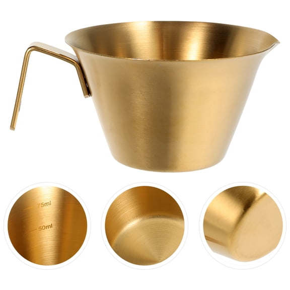 HEANUJJ Golden Metal Espresso Pouring Cup for Precise Coffee Shots