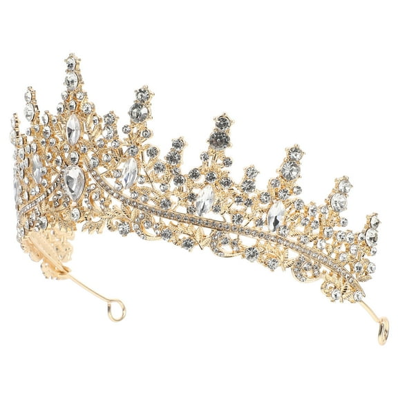 HEANUJJ Golden Rhinestone Wedding Hair Accessories for Bride with Zinc Alloy Build