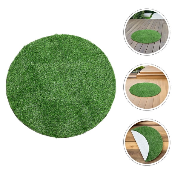HEANUJJ Circular Green Artificial Grass Mat Realistic Fake Turf Table Centerpiece Decor