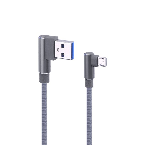 HEANUJJ Grey Micro USB Cord with Premium Copper Wiring for Fast Charging and Data Transfer