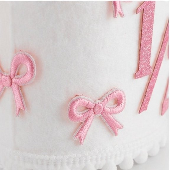 HEANUJJ Half Birthday Crown Pink Polyester Cute Photo Props for Party Use