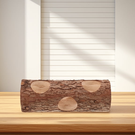 HEANUJJ Multifunctional Coffee Wood Hamster Hideout Tubes for Small Animals