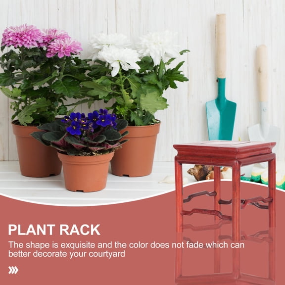 HEANUJJ Handcrafted Wooden Flowerpot Rack Brown Sturdy Platform for Indoor Adornment Display
