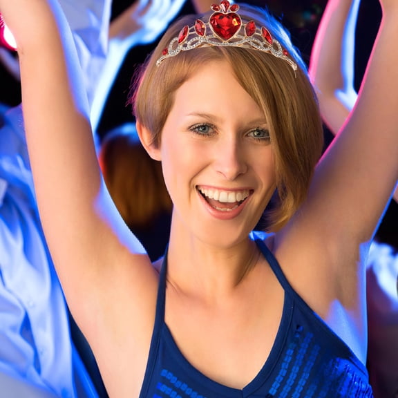 HEANUJJ Princess Bride Red Metal Hair Accessory for Women Girls, Elegant Bridal Headpiece, 1 Piece