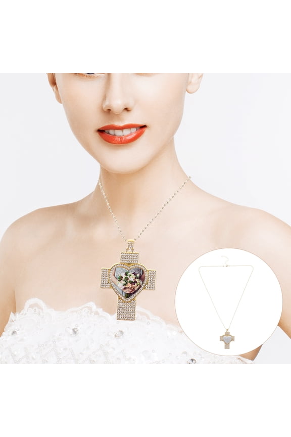 Heat Transfer Sublimation Necklace with Blank Cross Pendant for Custom Photo Design