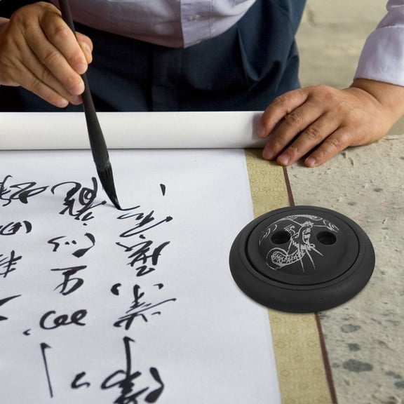 HEANUJJ Drawing Inkwell with Lid Calligraphy Ink Stone with Lid Stone 1Pcs