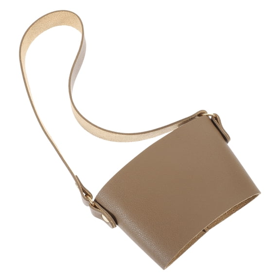 HEANUJJ Light Brown PU Cup Carrier with Handle for Firm Hold and Easy Maintenance