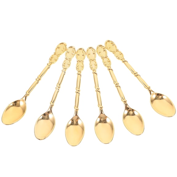 HEANUJJ Vintage Golden Dessert Spoon, Smooth Polished Zinc Alloy with Ergonomic Handle, Perfect for Home Dining and Kitchen Use