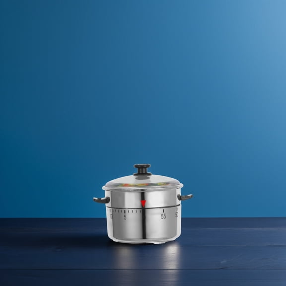 HEANUJJ Mechanical 60 Minute Plated Silver Kitchen Timer Pressure Cooker Design for Precise Cooking and Baking Countdown