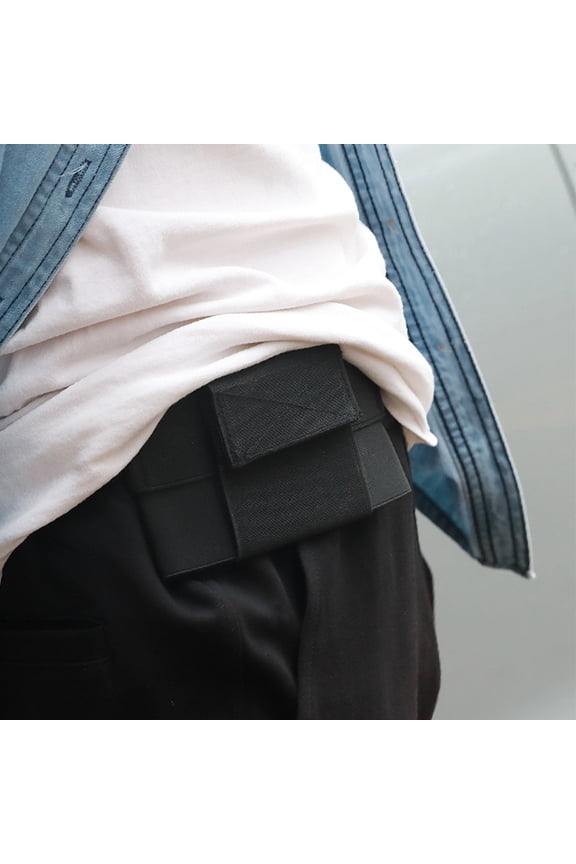 Men's Nylon Running Waist Bag Black Sports Mobile Wallet Breathable Lightweight Pouch