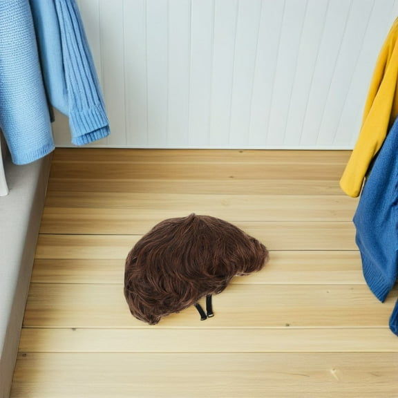 HEANUJJ Men Short Brown Wig Synthetic Hairpiece Lightweight for Business and Daily Wear