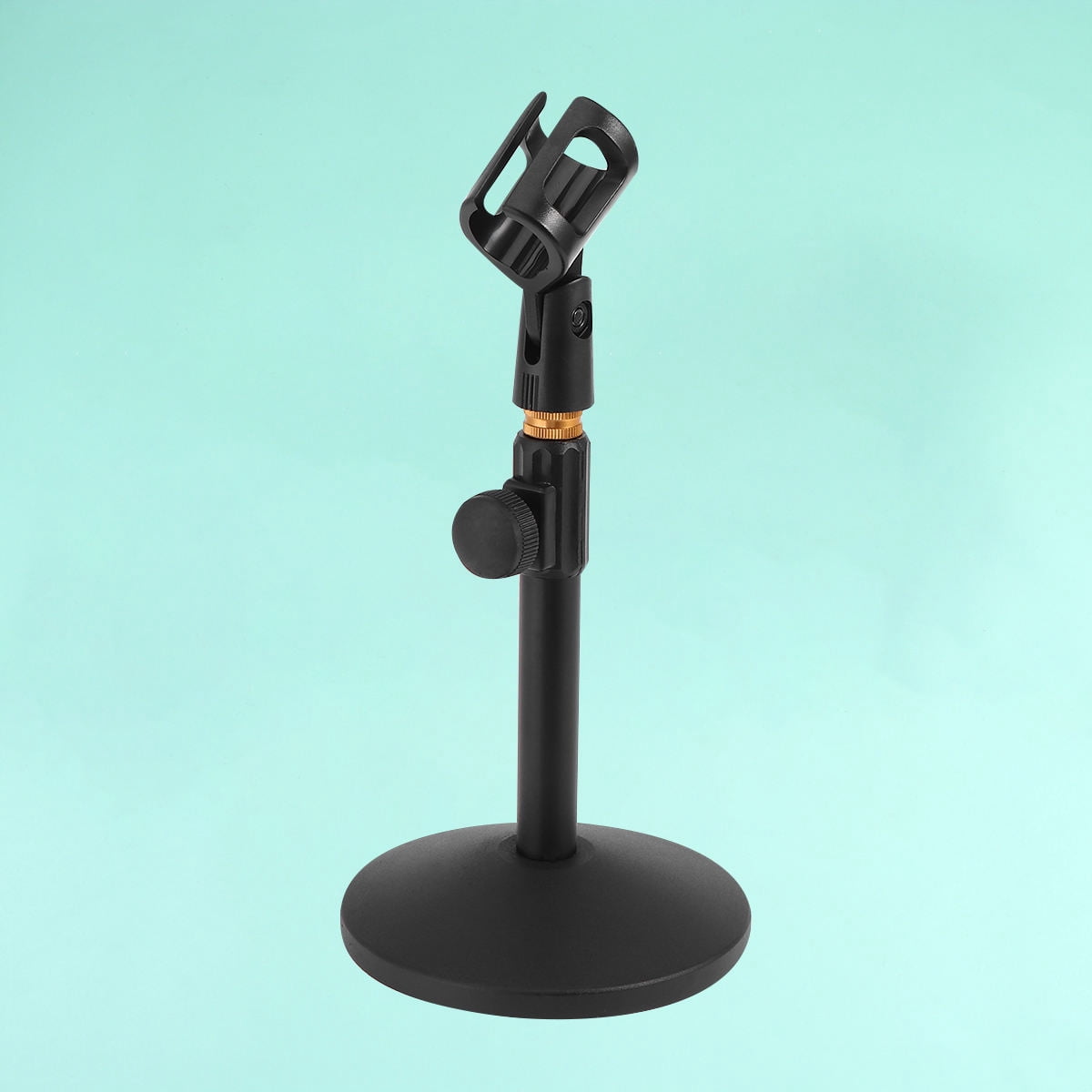 HEANUJJ Liftable Microphone Stand with Round Base Black for Home Recording and Streaming