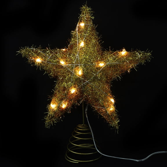 HEANUJJ Golden Star Tree Topper, Iron, Secure Spring Base, Modern Holiday Decor