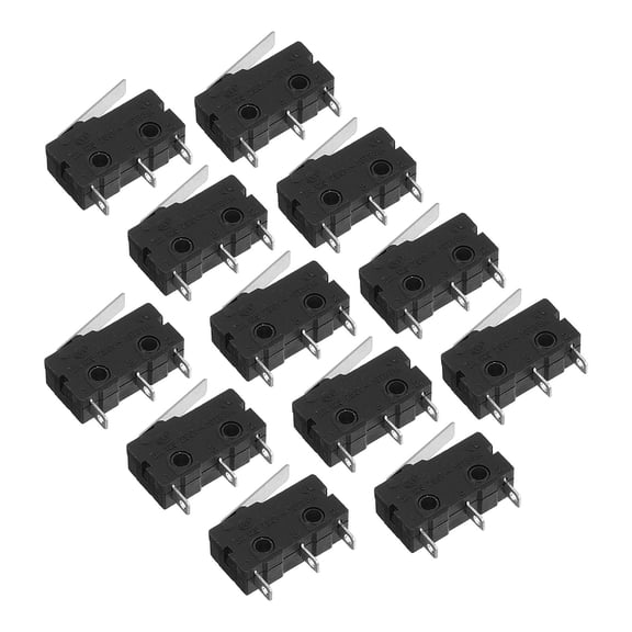 HEANUJJ 12Pcs Black Momentary Push Button Switches with Hinge Lever for Communication Equipment