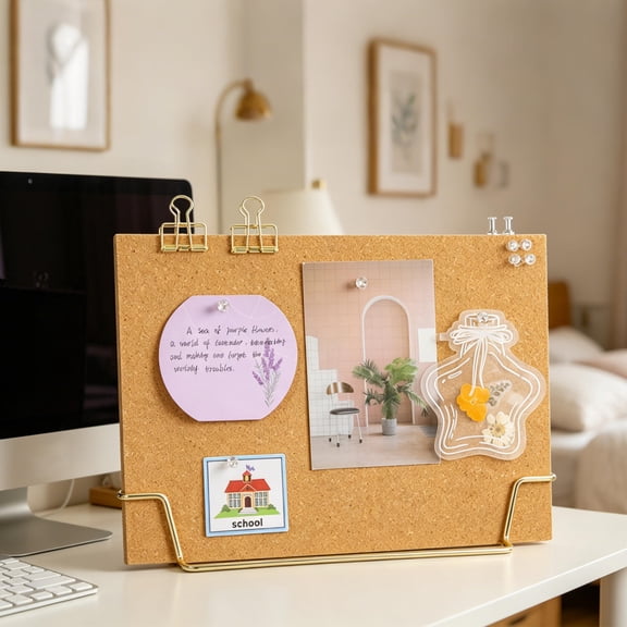 HEANUJJ Multi Color Office Message Board with Wooden Frame and Easy Writing Surface Pin Memo Board