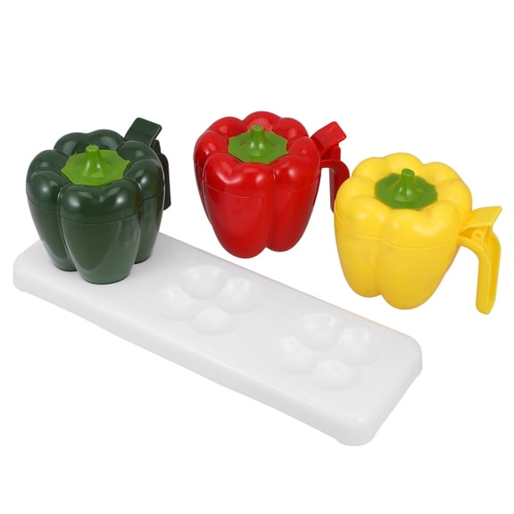 HEANUJJ 1Set Plastic Spice Jars Pepper Shaped Condiment Container with Lid for Home