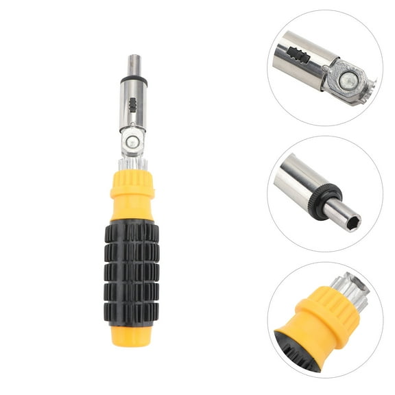 HEANUJJ Multi-Function Ratchet Screwdriver with Steel Handle for Household Use, 1 Piece Hand Tool