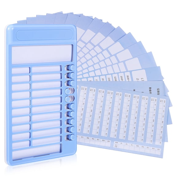 HEANUJJ Multifunctional Schedule Tracker Chore Chart Blue Plastic Clear Layout 1 Set